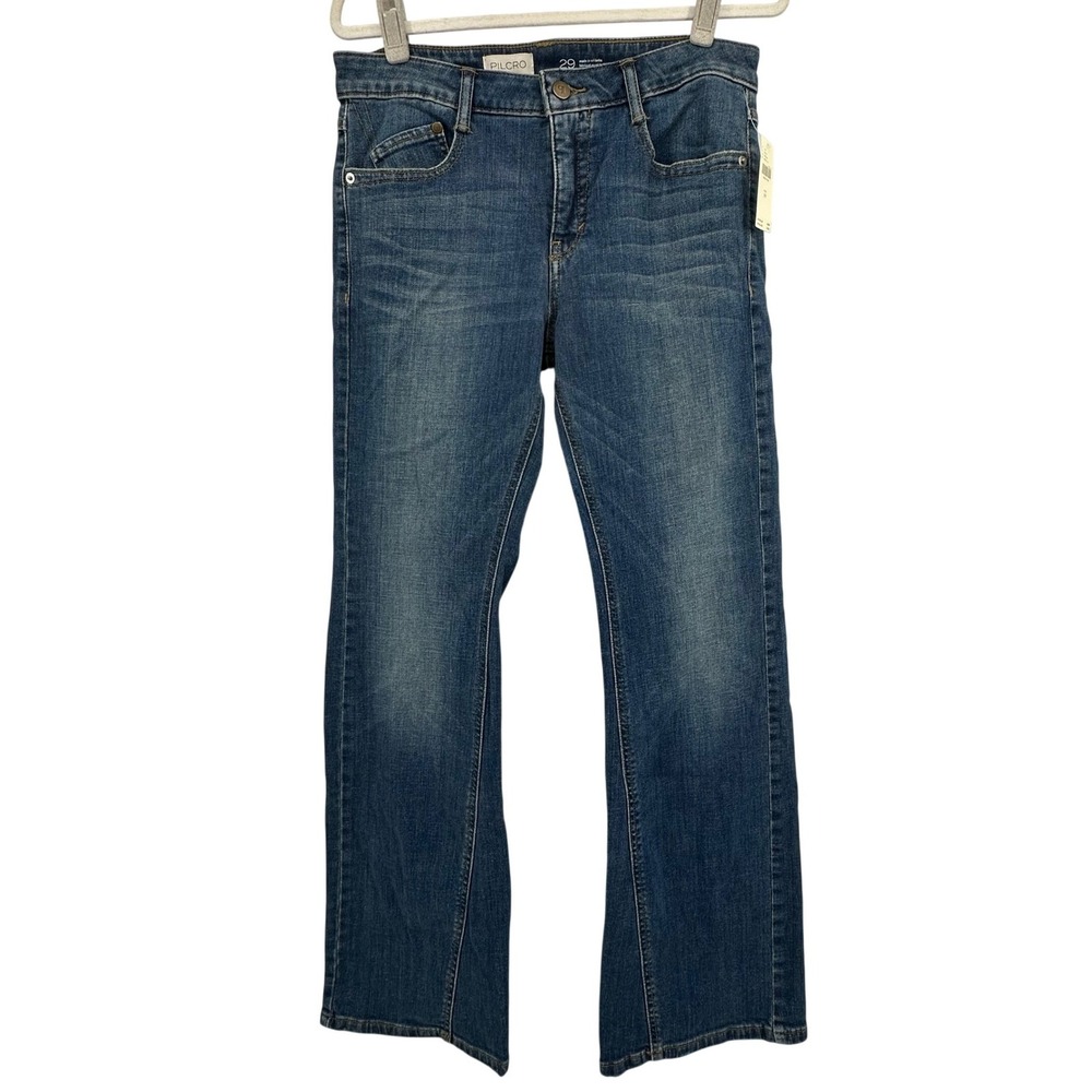 Pilcro Anthropologie‎ Stet Mid-Rise Flare Jeans Womens 29 Blue Denim Everyday